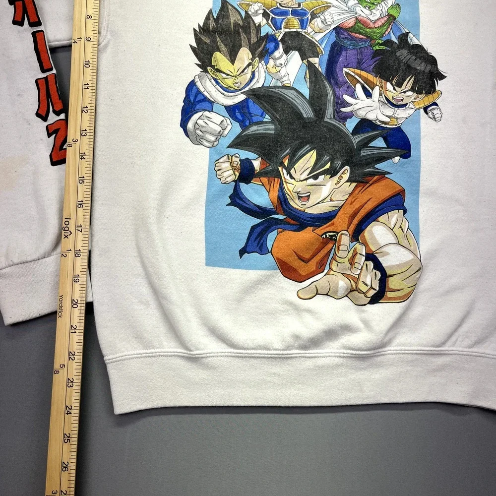 TOEI‎ DRAGONBALL Z SweatShirt Sz XS Cotton Blend White Used Licensed Stained VTG